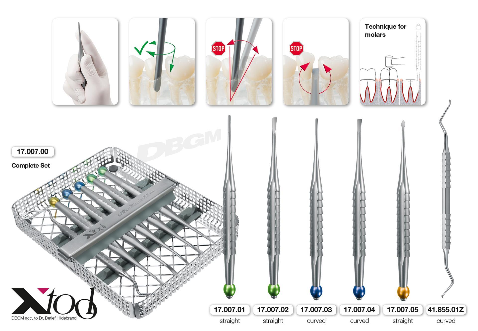 X-Tool Apical Elevator, für den Apikalen Zugang zum Wurzelrest, Mesial Biegung, 2,5mm