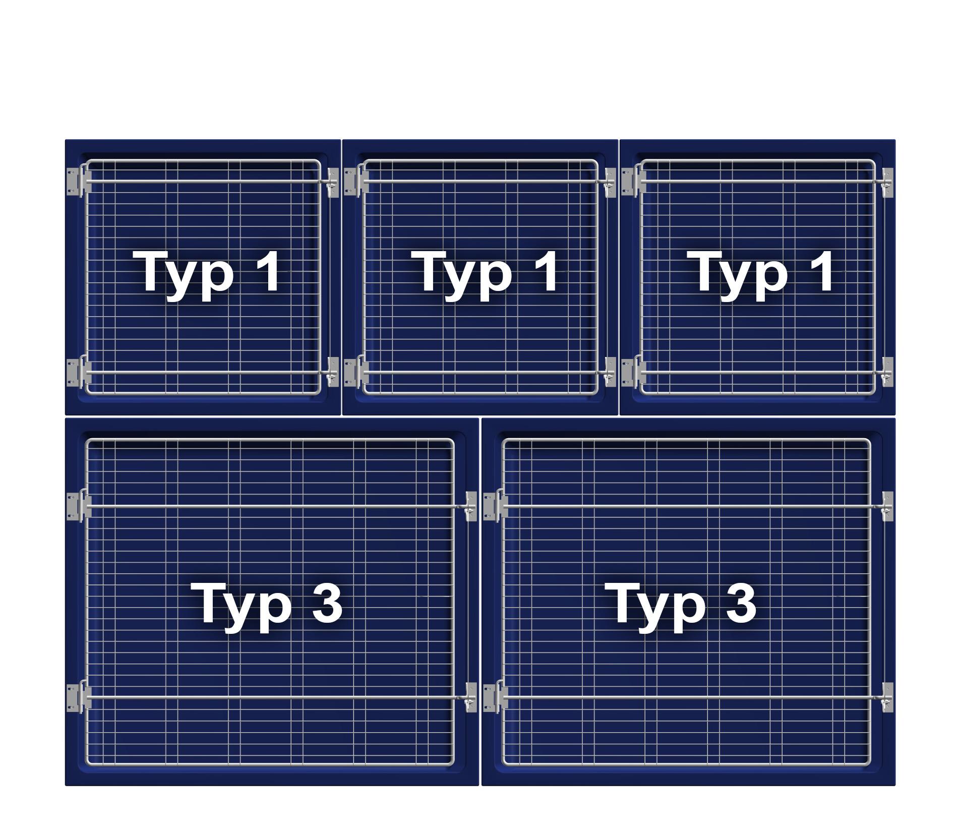 MK 23 Gestell  für Tierboxenkombinationen   3 x Typ 1 und  2 x Typ 3