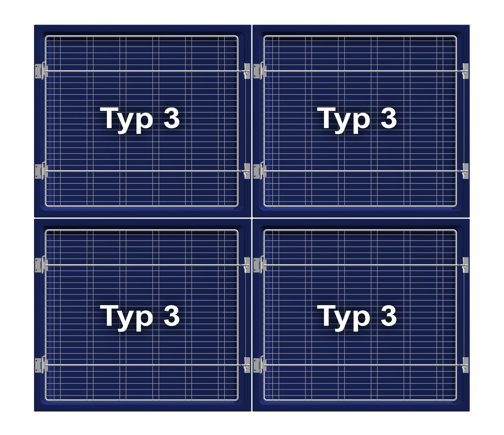 MK 23 Gestell  für Tierboxenkombinationen   3 x Typ 1 und  2 x Typ 3