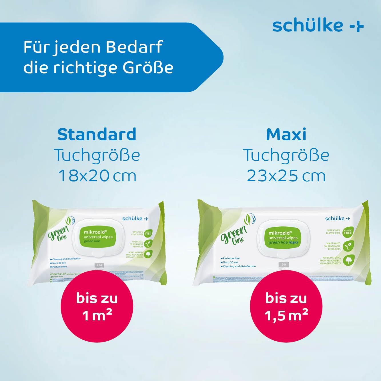 mikrozid® universal wipes green line verschiedene Größen