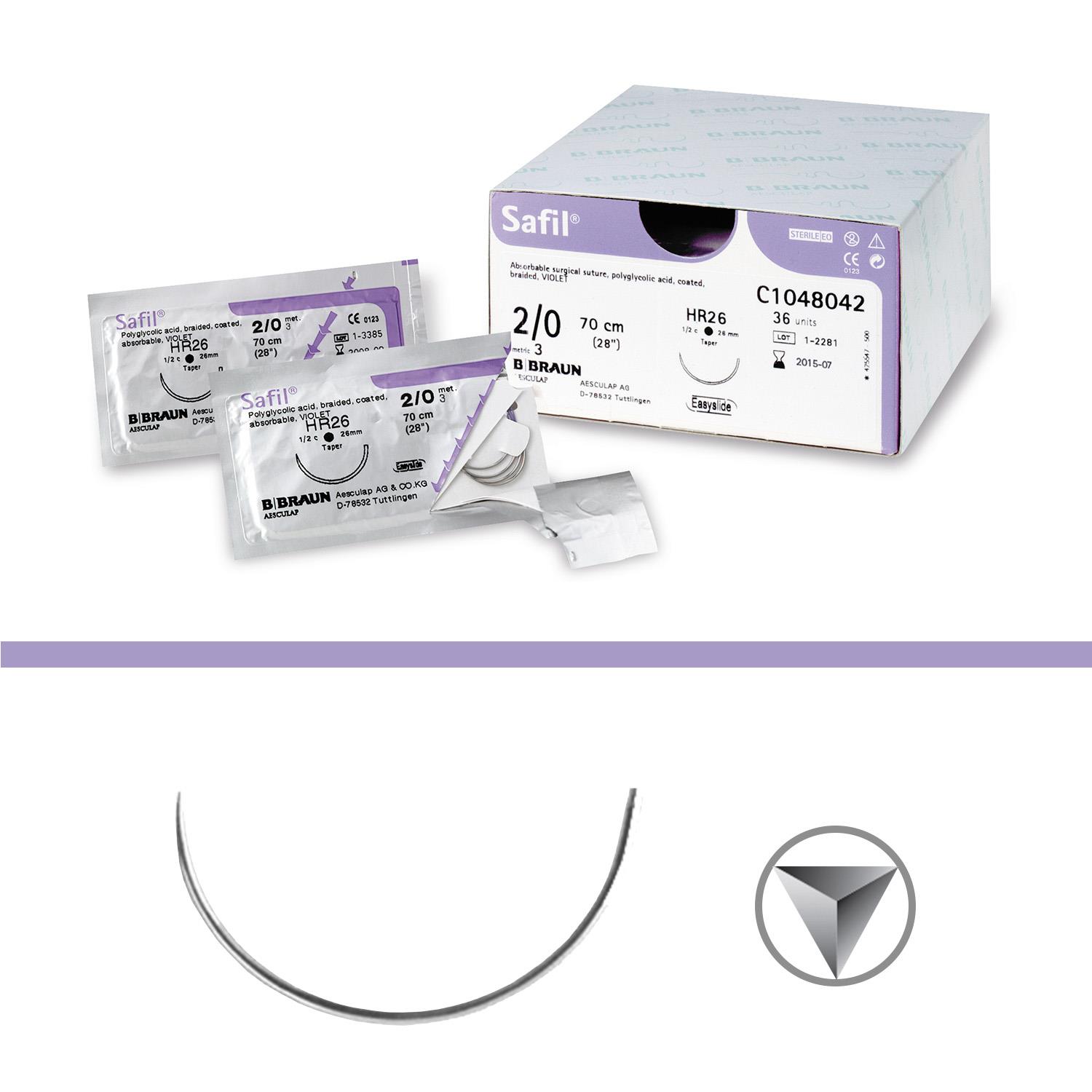 Safil® Violett Spatula Nadel-Fadenkombinationen