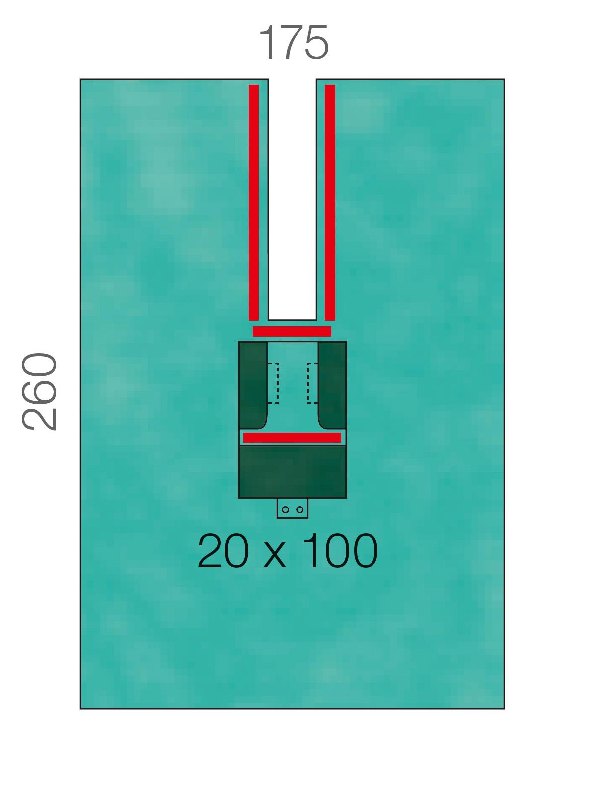 OP-Schlitztuch mit Schlauchfix. beidseitig 2-lagig Plus 175 x 260 13 Stück,  Schlitz 20 x 100 cm,