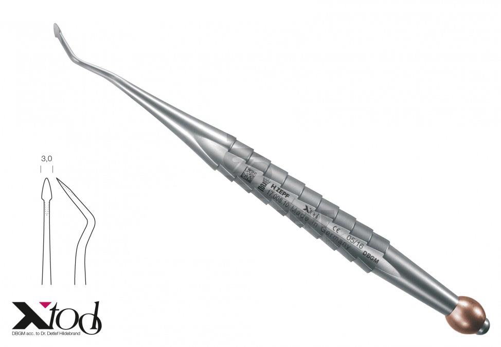 Apical Desmotom, Mesial Biegung Zepf X-Tool Griff, braune Farbcodierung