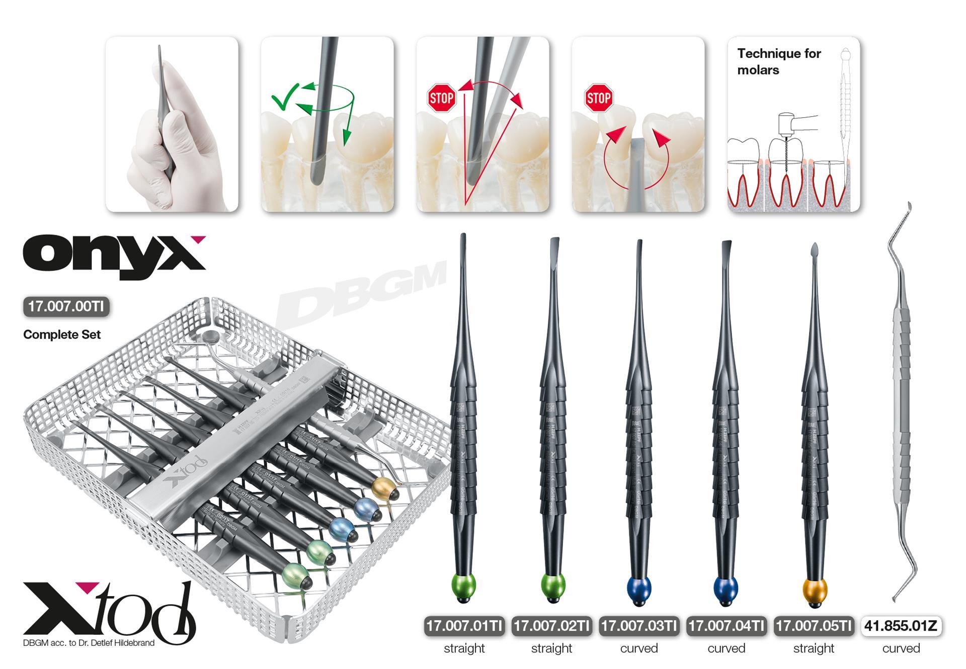 X-Desmo Tool gerade, Arbeitsende 4,0mm mit goldfarbiger Kugel, Onyx beschichtet