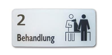 Rundeckenschild  mit Symbol (VET) Behandlung 2