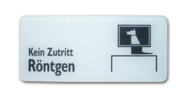 Rundeckenschild  mit Symbol (VET)    Kein Zutritt Röntgen