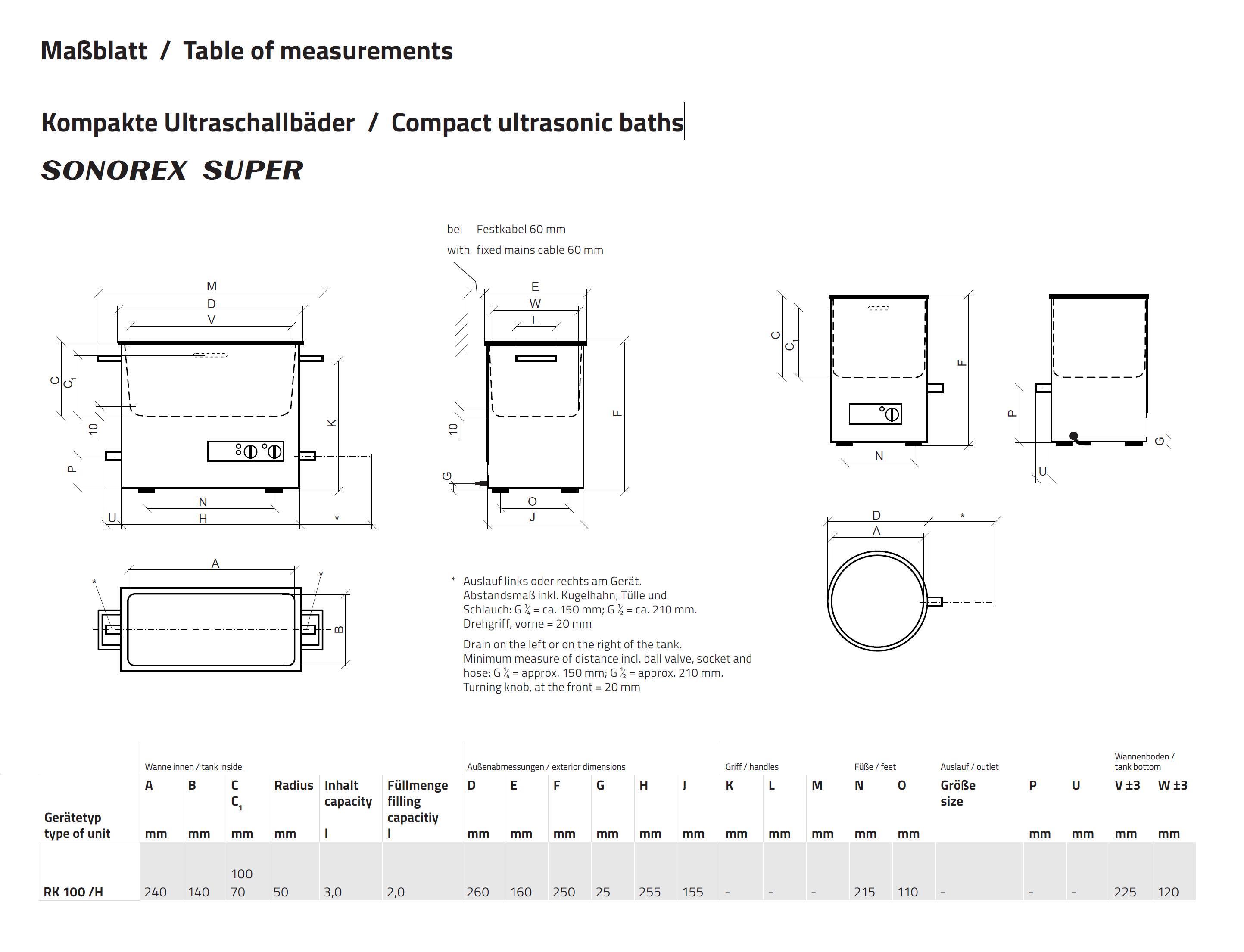 Ultraschall-Reinigungsgerät  RK100H Sonorex Super m.Heizung