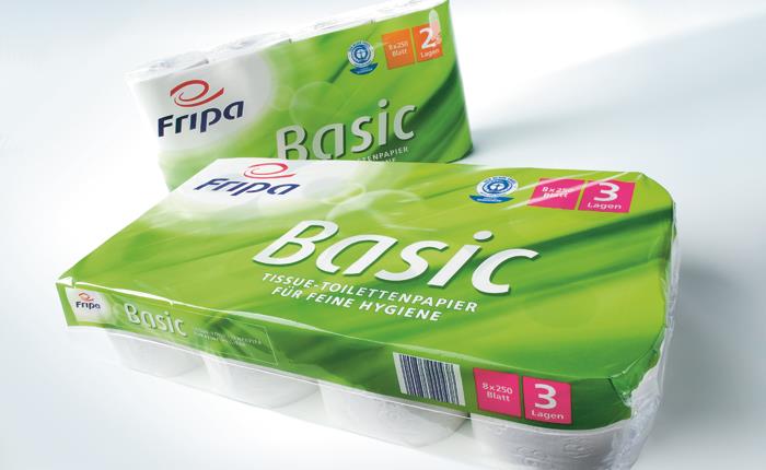 Toilettenpapier Basic 2-lagig Recycling 250 Blatt [10 x 12 cm] [8 Rolle(n)]