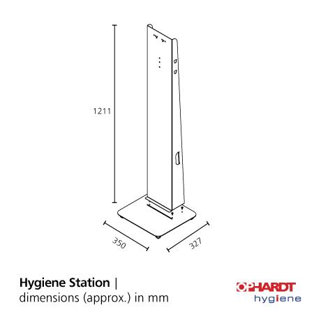 Hygiene Station E AFP, Säule ohne Spender und Auffangschale