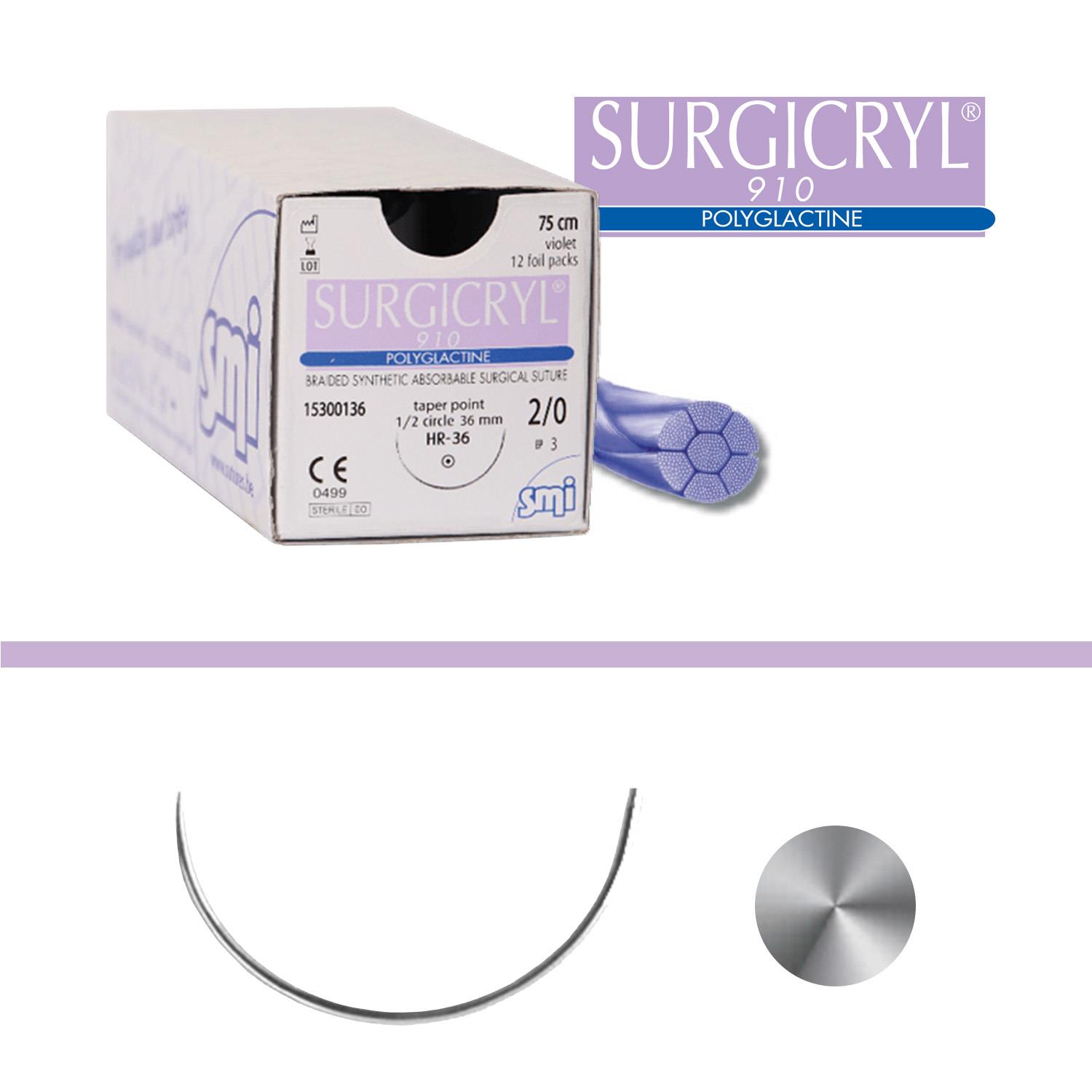 Surgicryl 910 EP 1 USP 5/0 HR 17  75 cm 12 Stk