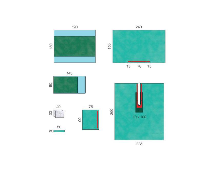 Raucodrape Universal-Schlitztuch-Set I, steril, 12 Sets