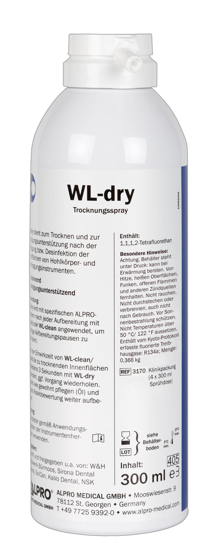 WL-dry, 300 ml Sprühdose zur Trocknung von Hohlkörperinstrumenten