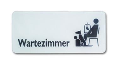 Rundeckenschild  mit Symbol (VET)   Wartezimmer