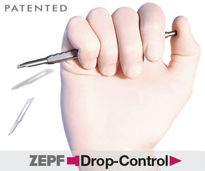 Drop Control, Klingenhalter mit Einhand-Abwurf-Funktion