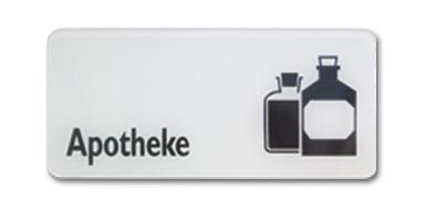 Rundeckenschild  mit Symbol  Apotheke